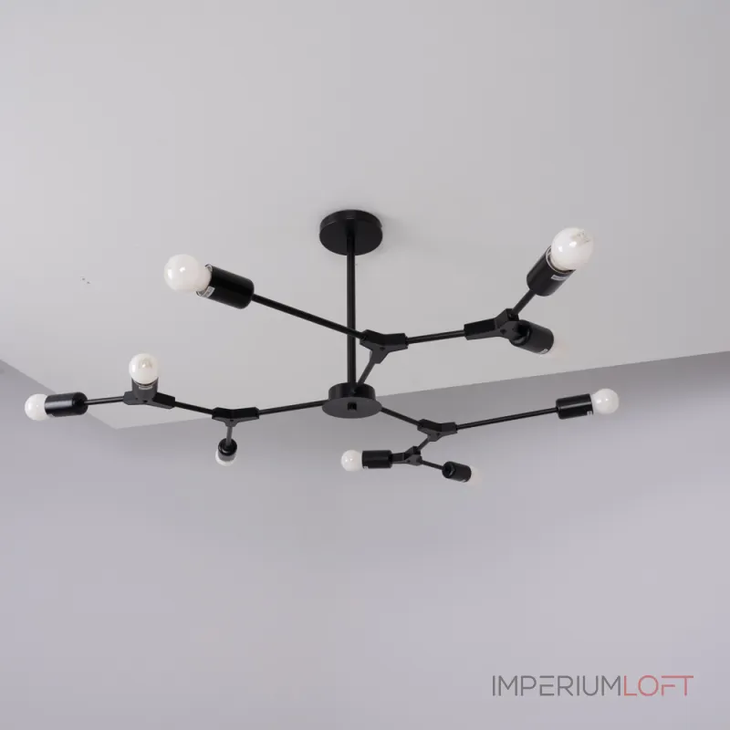 Люстра на штанге LATE D103 Black от ImperiumLoft