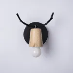 Бра с рожками DEER A Wood/Black