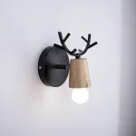 Бра с рожками DEER A Wood/Black