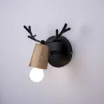 Бра с рожками DEER A Wood/Black