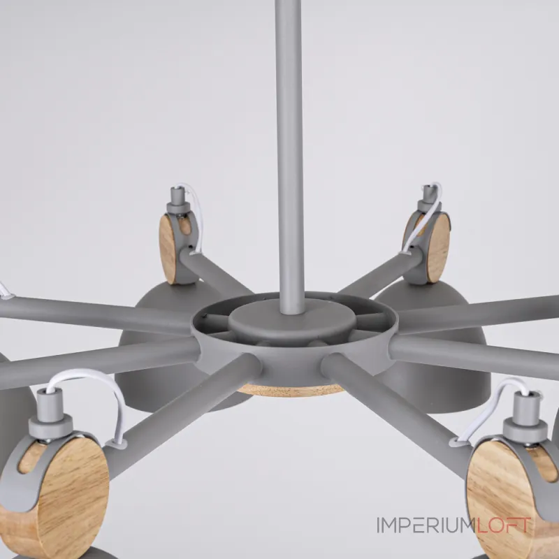 Люстра на штанге ROLLA 8 Gray