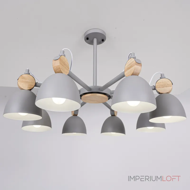 Люстра на штанге ROLLA 8 Gray