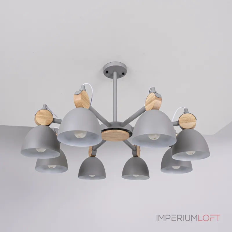 Люстра на штанге ROLLA 8 Gray