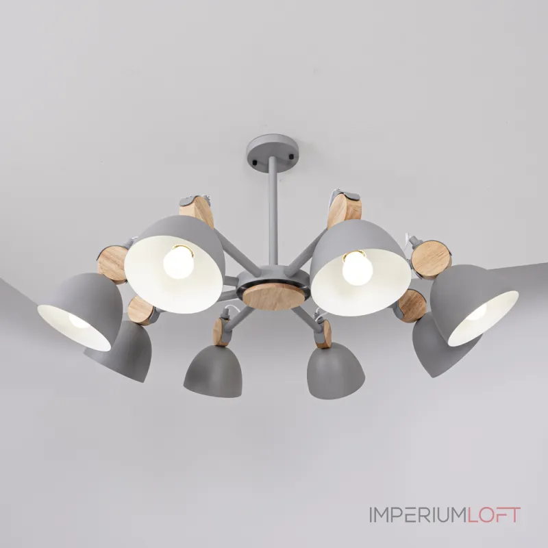 Люстра на штанге ROLLA 8 Gray