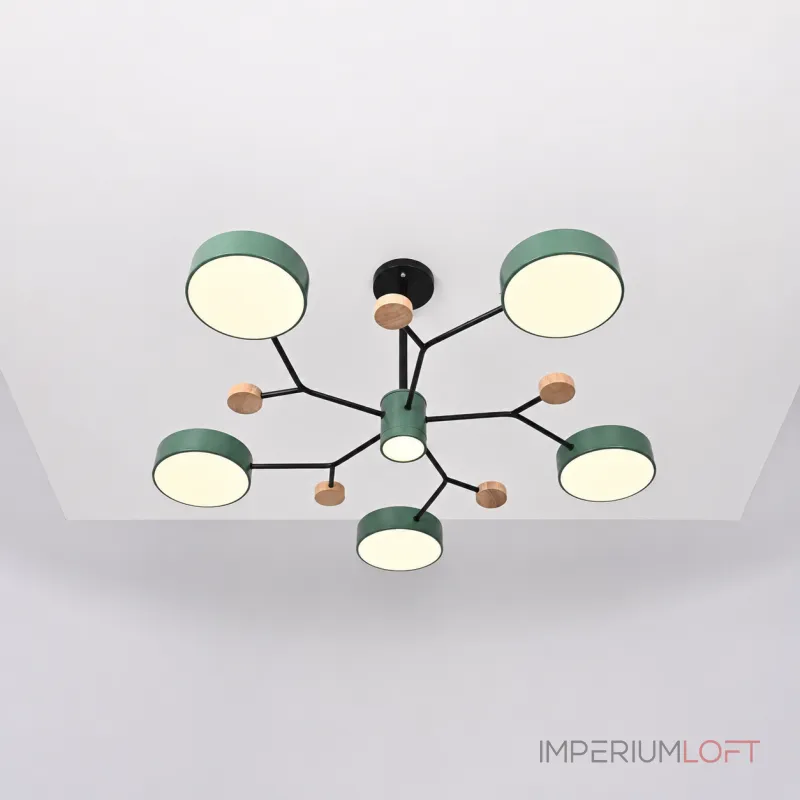 Люстра на штанге MEADE 7 lamps Green