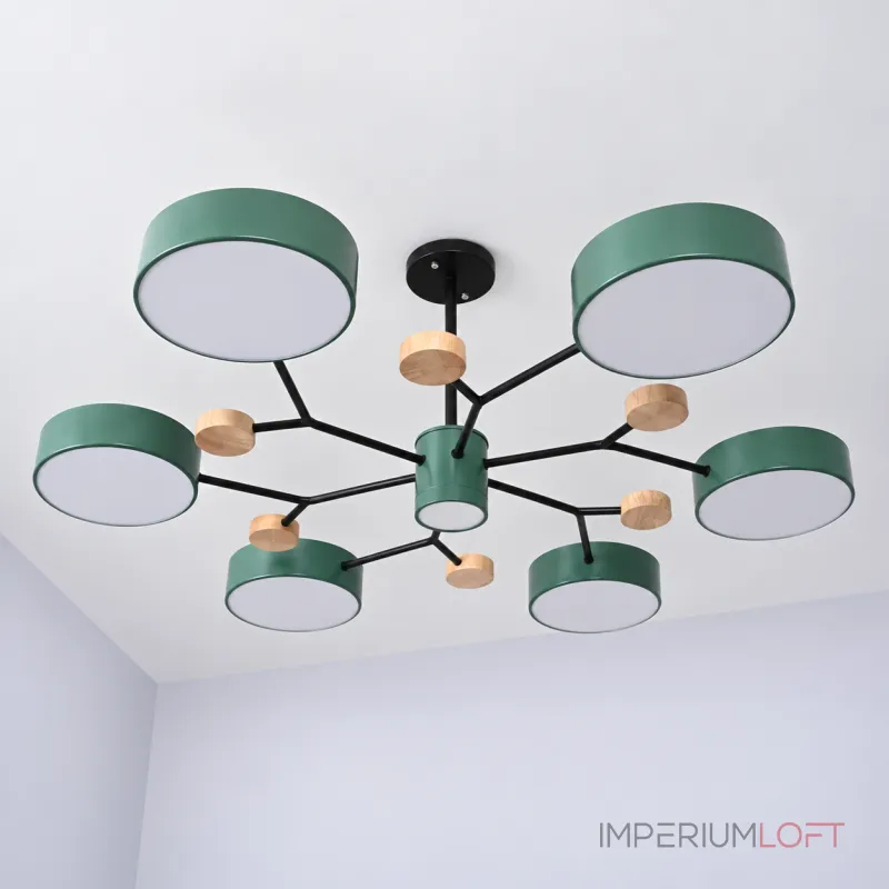 Люстра на штанге MEADE 7 lamps Green