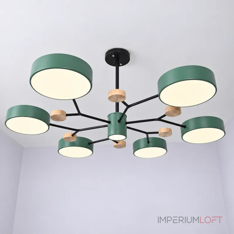 Люстра на штанге MEADE 7 lamps Green