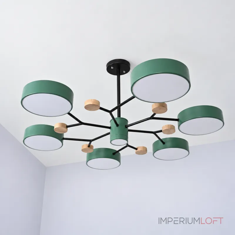 Люстра на штанге MEADE 7 lamps Green