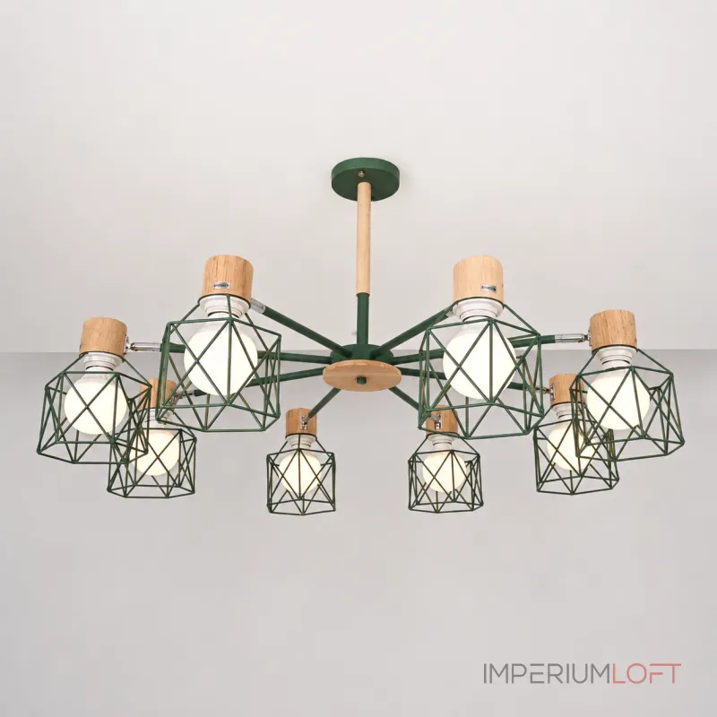 Потолочная люстра CORF B3 Green 8 lamps