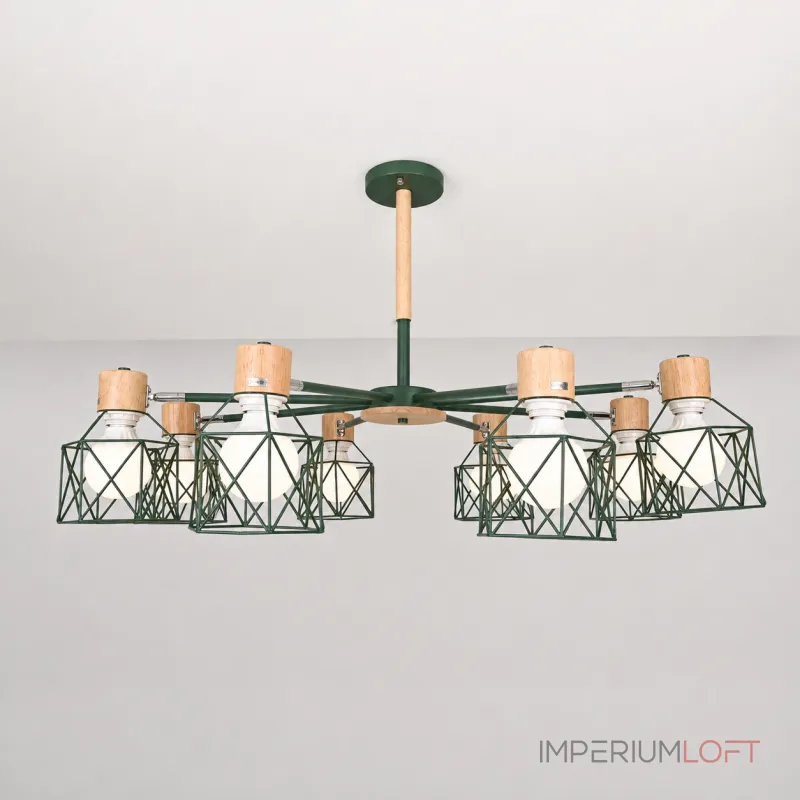 Потолочная люстра CORF B3 Green 8 lamps