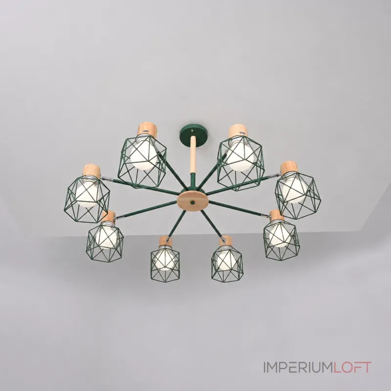 Потолочная люстра CORF B3 Green 8 lamps