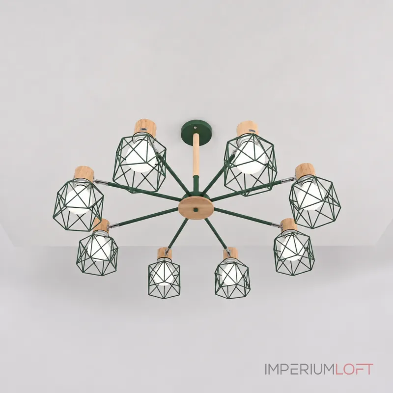 Потолочная люстра CORF B3 Green 8 lamps