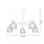 Потолочная люстра CORF B3 Champagne 5 lamps