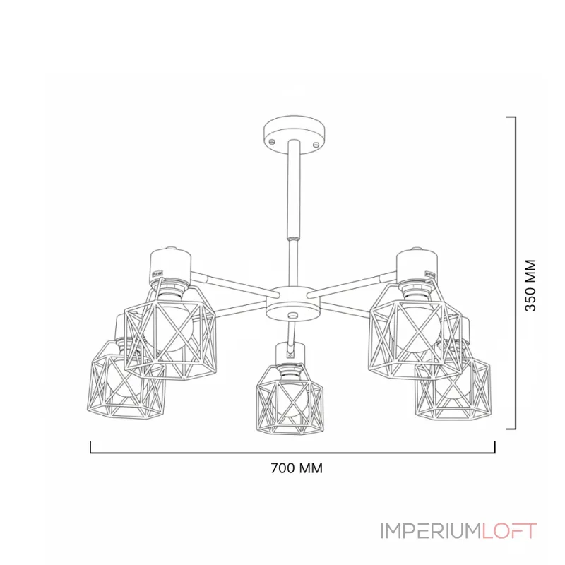 Потолочная люстра CORF B3 Champagne 5 lamps Потолочная люстра CORF B3 Champagne 5 lamps