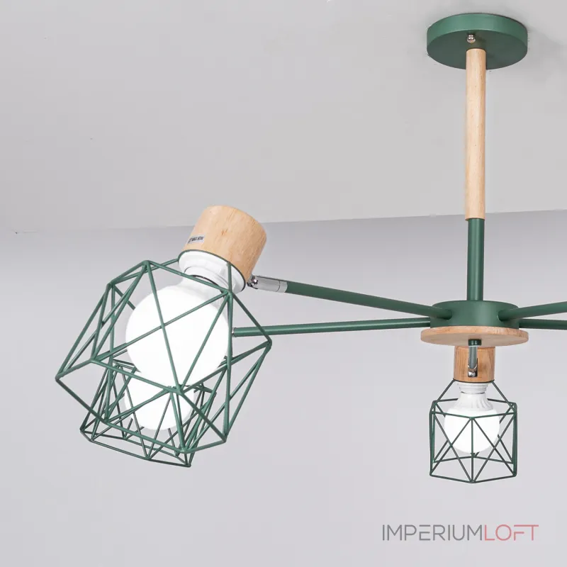 Потолочная люстра CORF B3 Green 5 lamps