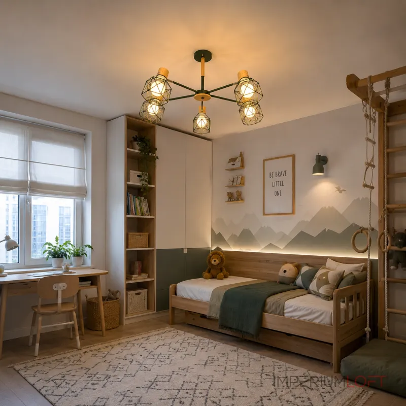 Потолочная люстра CORF B3 Green 5 lamps