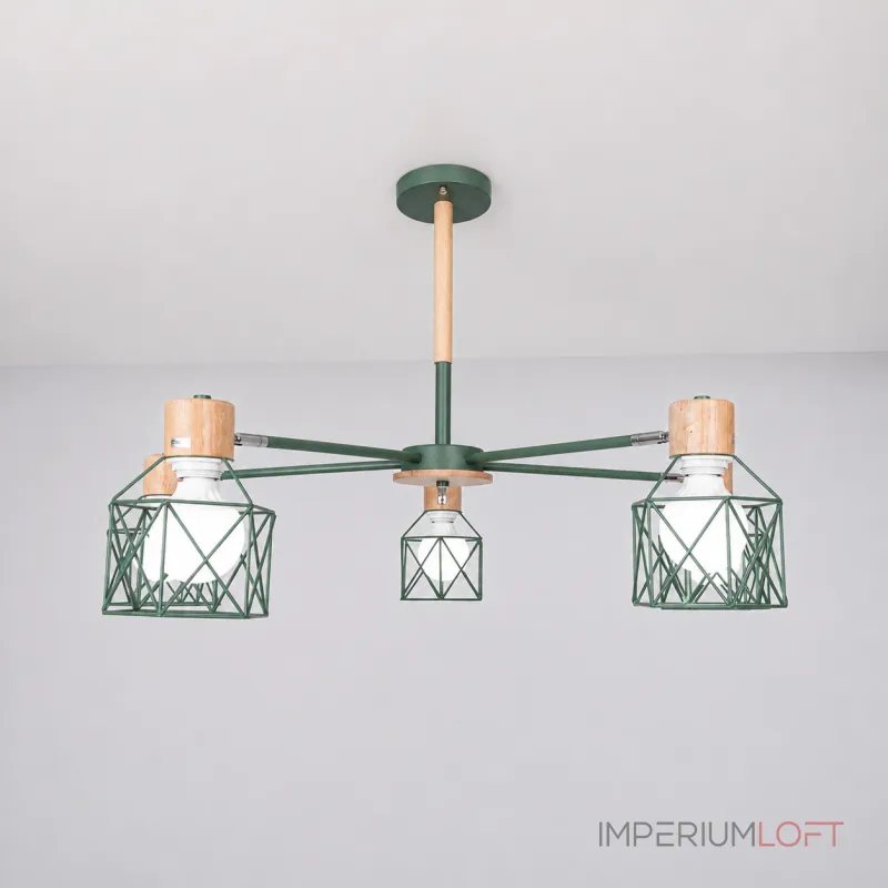 Потолочная люстра CORF B3 Green 5 lamps