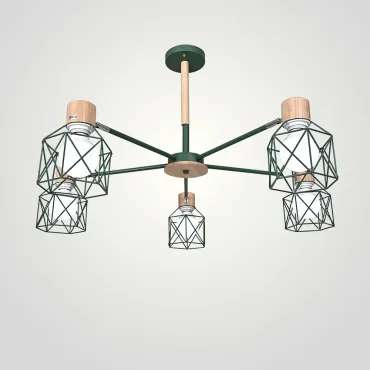 Потолочная люстра CORF B3 Green 5 lamps
