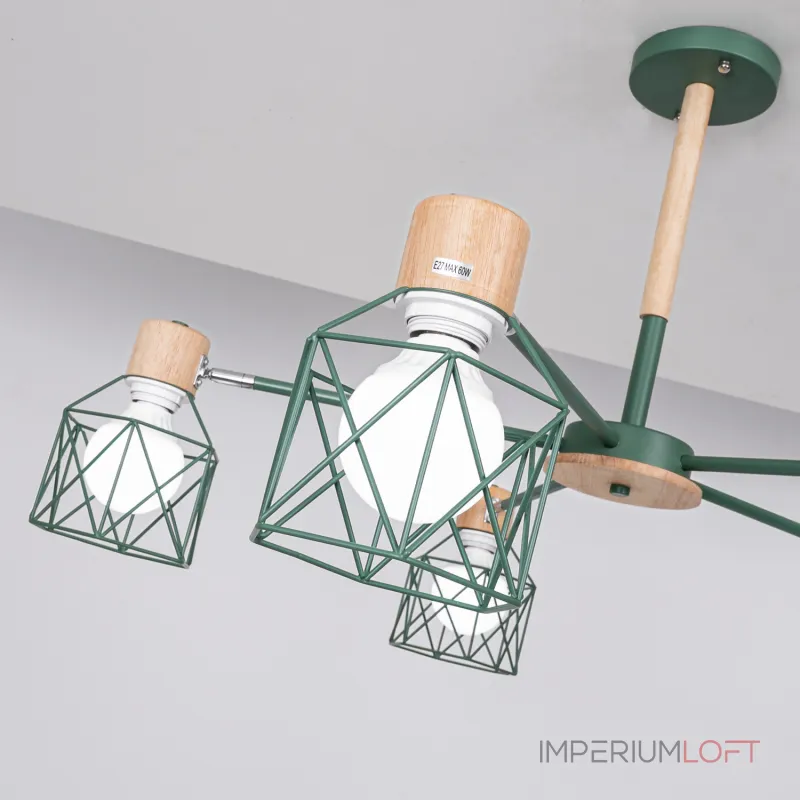 Потолочная люстра CORF B3 Green 5 lamps