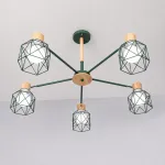 Потолочная люстра CORF B3 Green 5 lamps