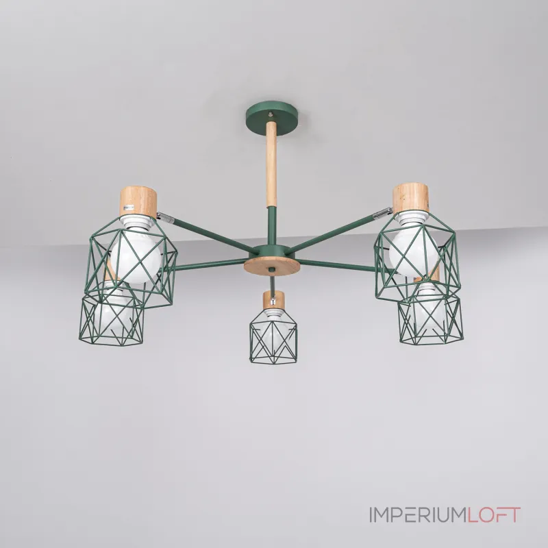 Потолочная люстра CORF B3 Green 5 lamps