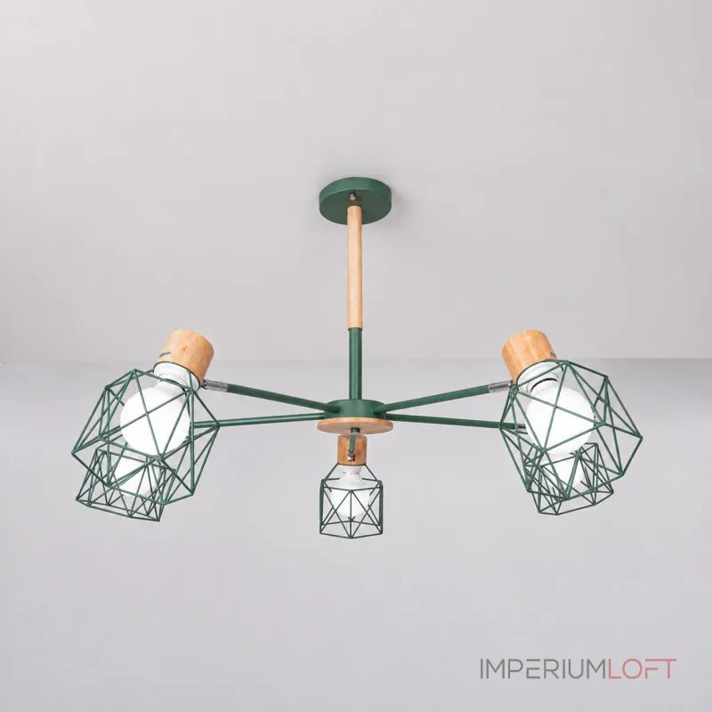 Потолочная люстра CORF B3 Green 5 lamps