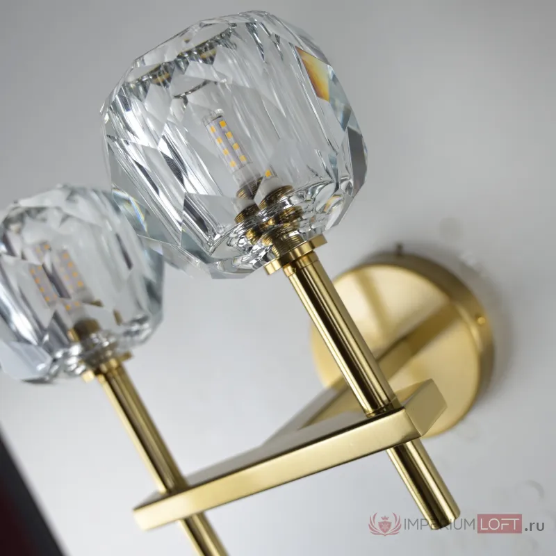 Бра Boule de Cristal Double Sconce Brass от ImperiumLoft