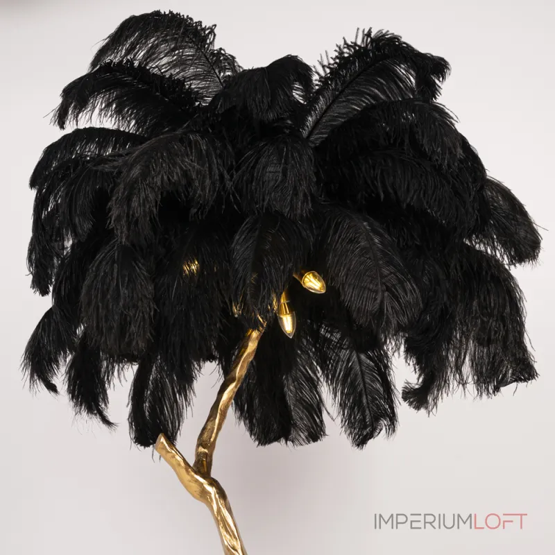 Торшер страусиные перья Feather Lamp A MODERN GRAND TOUR черный