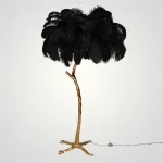 Торшер страусиные перья Feather Lamp A MODERN GRAND TOUR черный