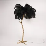 Торшер страусиные перья Feather Lamp A MODERN GRAND TOUR черный