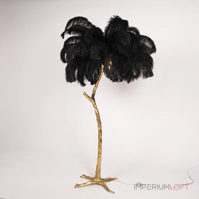 Торшер страусиные перья Feather Lamp A MODERN GRAND TOUR черный