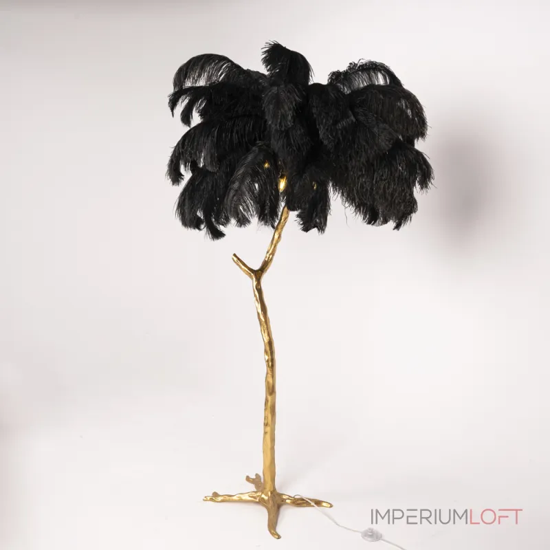 Торшер страусиные перья Feather Lamp A MODERN GRAND TOUR черный