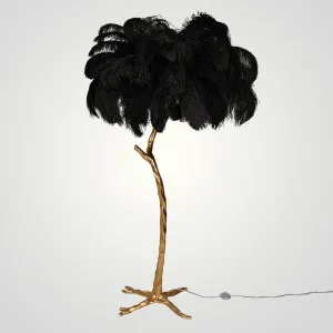 Торшер страусиные перья Feather Lamp A MODERN GRAND TOUR черный