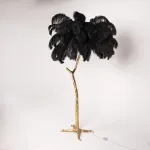 Торшер страусиные перья Feather Lamp A MODERN GRAND TOUR черный