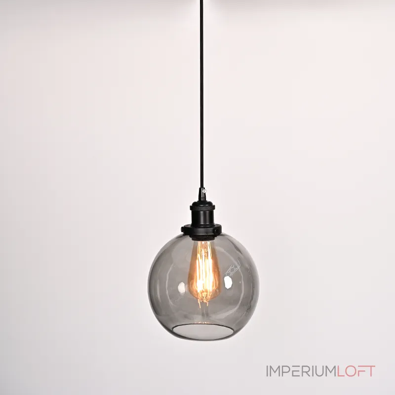 Подвесной светильник Loft Clear Glass Sphere Cloche Дымчатый