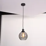 Подвесной светильник Loft Clear Glass Sphere Cloche Дымчатый