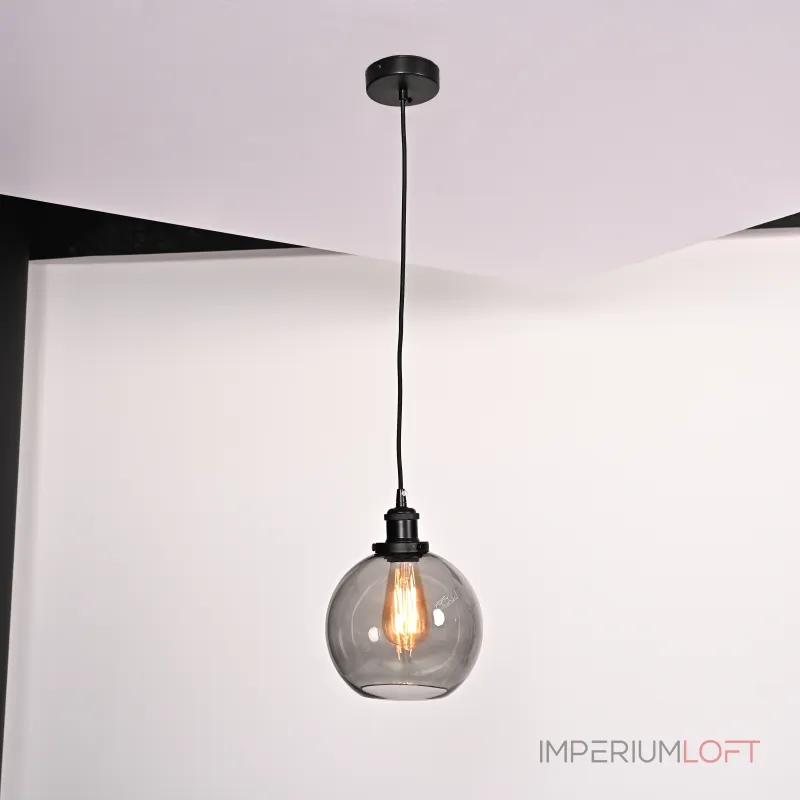 Подвесной светильник Loft Clear Glass Sphere Cloche Дымчатый