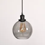Подвесной светильник Loft Clear Glass Sphere Cloche Дымчатый