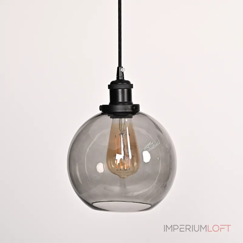 Подвесной светильник Loft Clear Glass Sphere Cloche Дымчатый