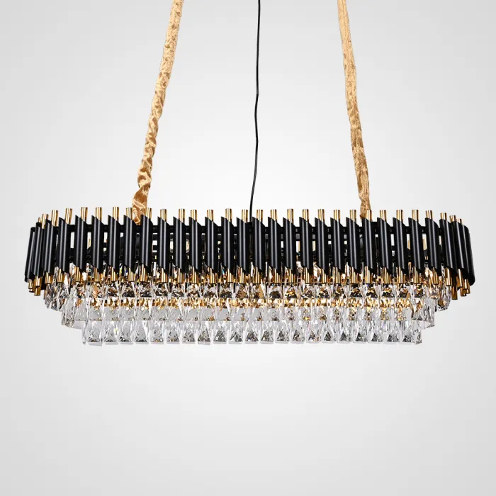 Подвесная люстра Empire Black Rectangular Chandelier Crystal