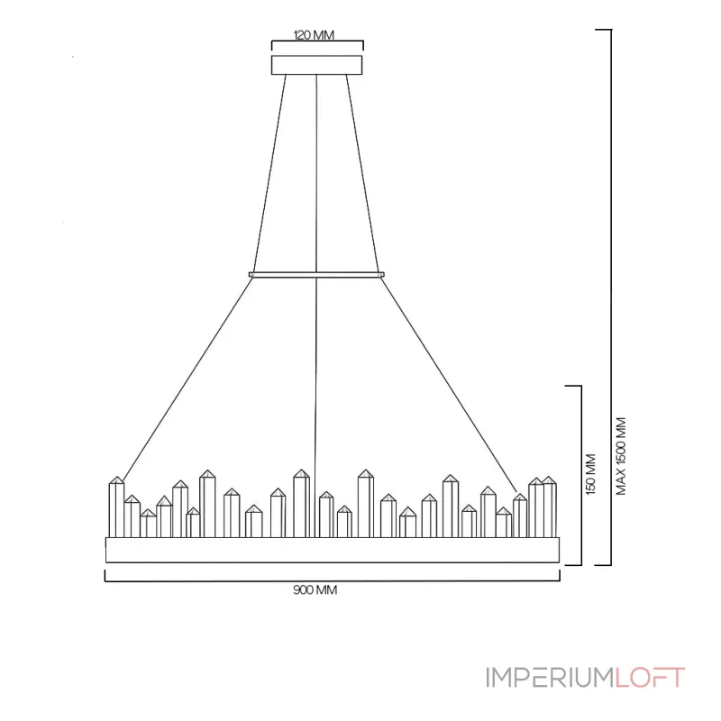 Подвесная люстра QUARTZ D90