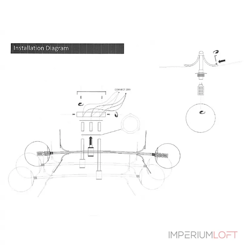 Потолочная люстра Light of MATISSE B D80 Gold White