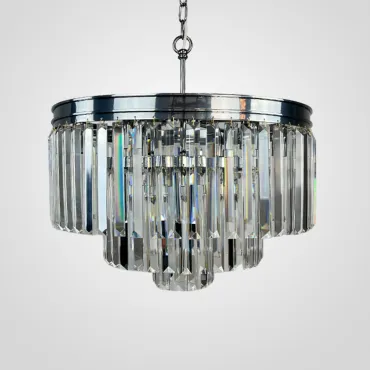 Люстра RH 1920S ODEON CLEAR GLASS FRINGE 3-TIER CHANDELIER chrome от ImperiumLoft