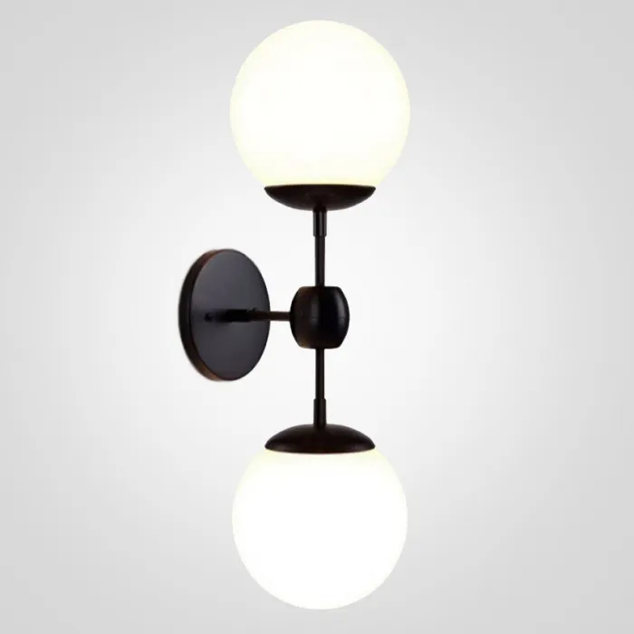 Бра Modo 2 Globes Black and white glass от ImperiumLoft
