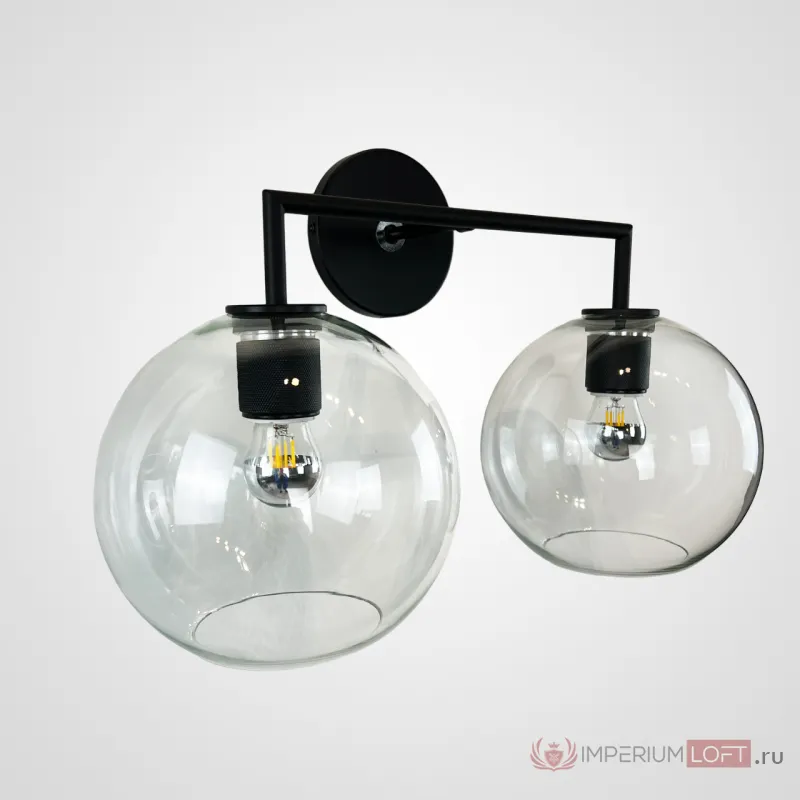 Бра RH Utilitaire Globe Shade Double Sconce Black от ImperiumLoft