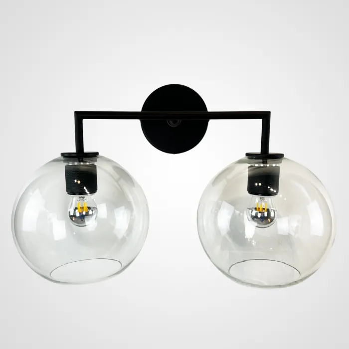 Бра RH Utilitaire Globe Shade Double Sconce Black от ImperiumLoft