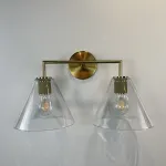 Бра RH Utilitaire Funnel Shade Double Sconce Brass от ImperiumLoft