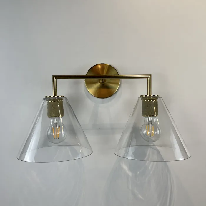 Бра RH Utilitaire Funnel Shade Double Sconce Brass от ImperiumLoft