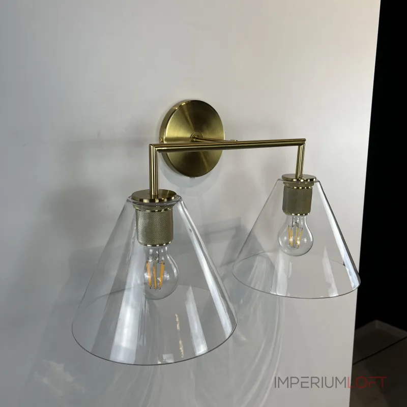Бра RH Utilitaire Funnel Shade Double Sconce Brass от ImperiumLoft Бра RH Utilitaire Funnel Shade Double Sconce Brass от ImperiumLoft