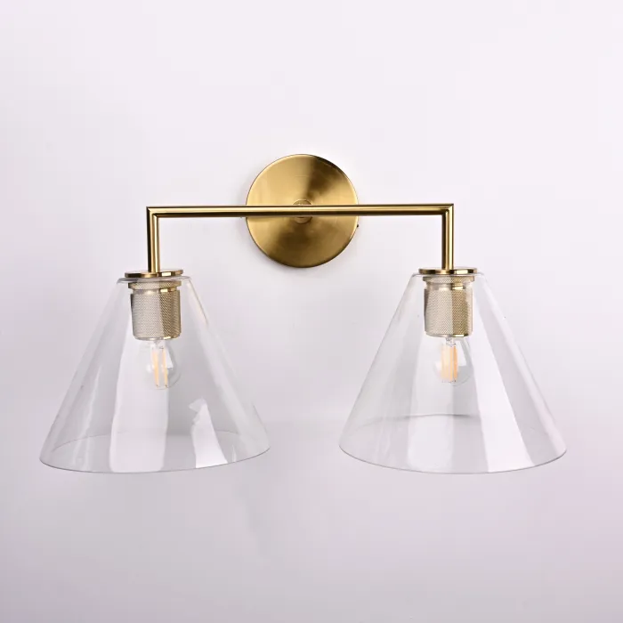 Бра RH Utilitaire Funnel Shade Double Sconce Brass от ImperiumLoft